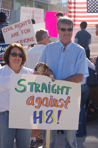 A straight couple stands up for marriage equality.