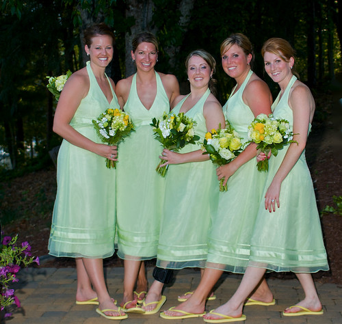 Bridesmaids in Thongs - The bridesmaids couldn't wait for the formals to be done, to get out of their heels.