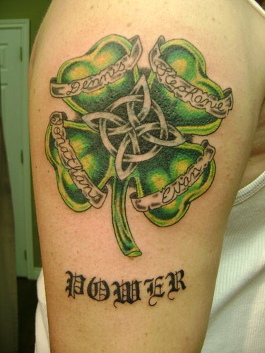 shamrock tattoo designs. celtic irish shamrock tattoo