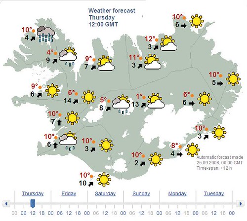 Iceland - weather 25.10.2008