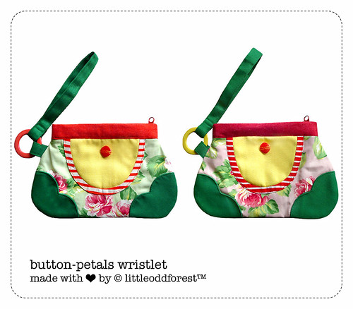button-petals wristlet