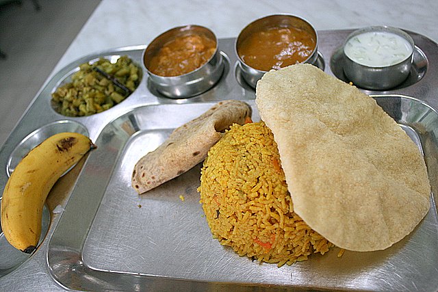 Briyani set (all vegetarian, of course)