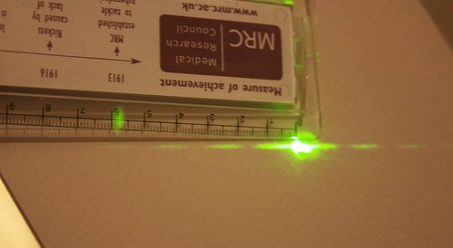 Green laser, ruler