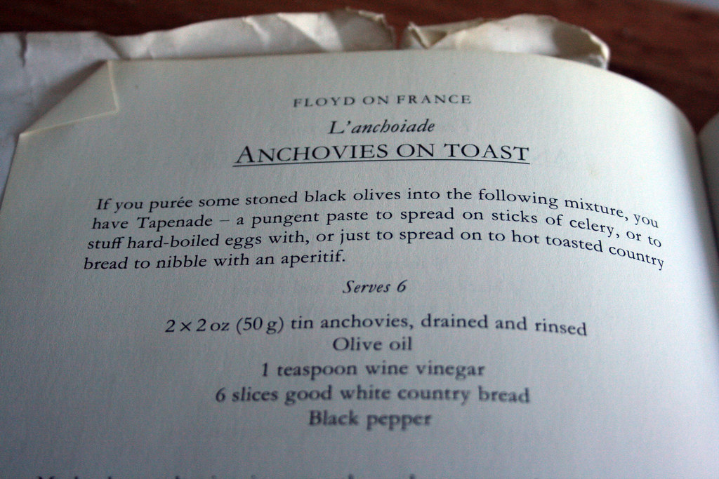 Anchovies on toast