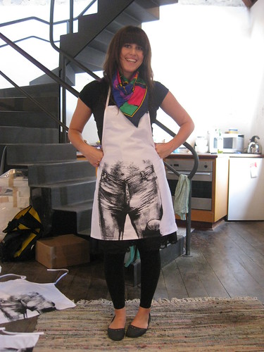 alyssa models the bon scott blog apron