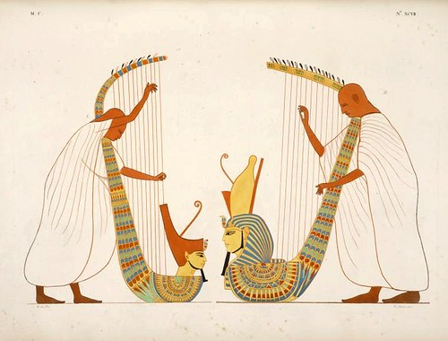 20- Dos musicos de Arpa que figuran en la tumba de Ramses IV