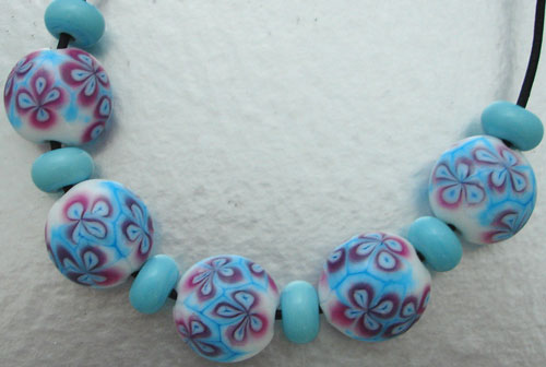 Batik lentil bead set