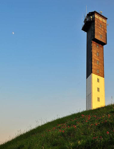 Sullivan's Island Lighthouse and Moon