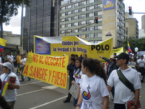 Marcha 20 de julio - Pancartas Polo Democrático