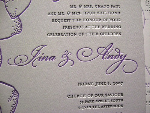 Jina Dots Letterpress Wedding Invitations Invite Close Up