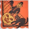 Vintage Halloween Napkin Scarecrow Cat Jack-O-Lantern (by riptheskull)
