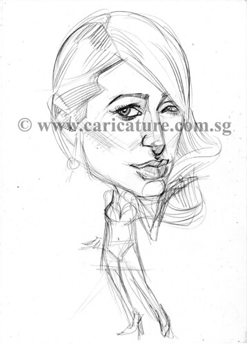 Celebrity caricatures - Paris pencil sketch watermark