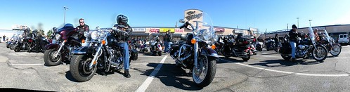 Bikers ready to leave El Paso, Texas, USA