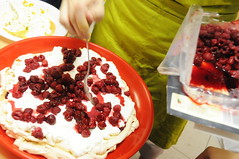 Raspberry Pavlova for Dessert!