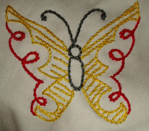 yellow red butterfly