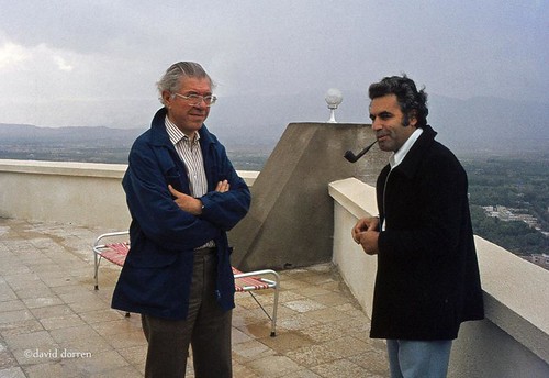 Sir Fred Hoyle and Yousef Sobouti Birouni Observatory 1977
