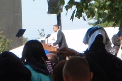 Obama speaking in Raleigh