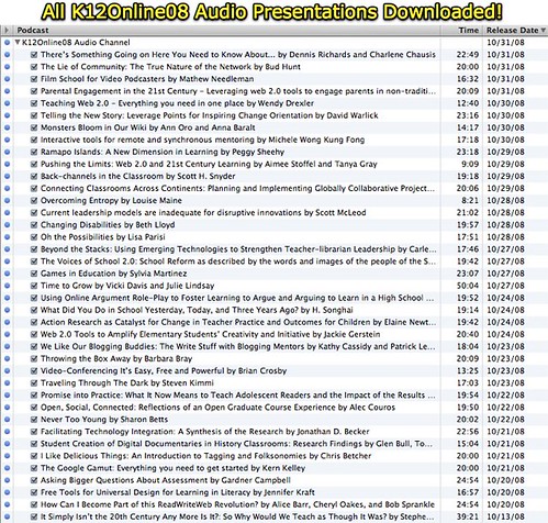 All K12Online08 Audio Presentations Downloaded!