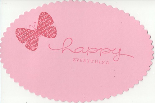 Day 124:  Pink Scalloped Happy Everything Butterfly Card