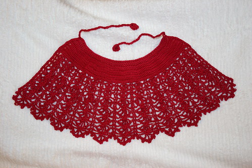 Crocheted infant cape using heavily modified Japanese pattern