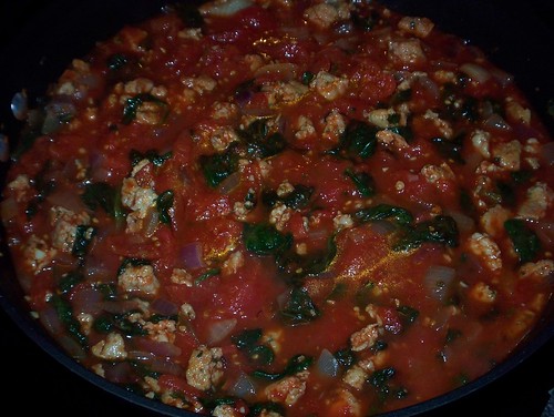 spicy spinach sausage tomato sauce