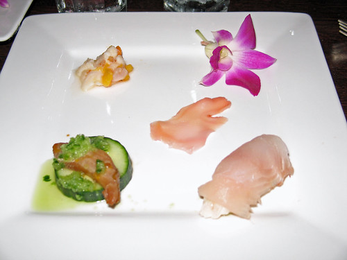 "A trio of variations on  the theme of Poke and Sashimi"