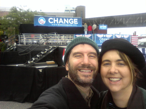 Mary & Andy at the Obama Rally