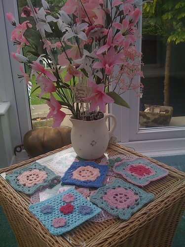 Pretty Flower Squares from Gibraltar Louise arrived today! Aren't they just wonderful? So delicate!