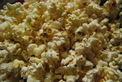 Popcorn with butter and nutritional yeast