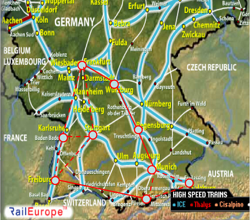德國旅遊路線圖