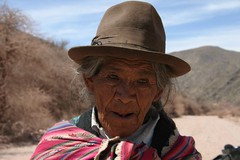 Indigena woman north of Vitichy, southern Bolivia.