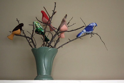 birds in a vase