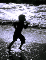 Running Free, Boy on the Beach by moonjazz