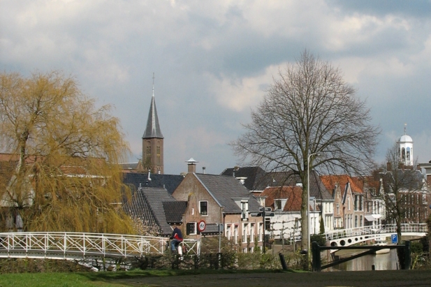 View of the town Dokkum, Friesland