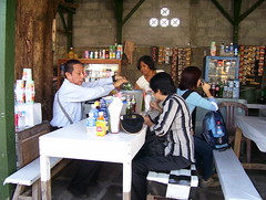 visitors in nearby shop/hotel borobudur
