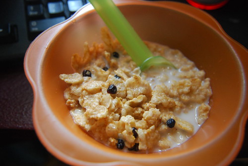 Cereal with almond milk