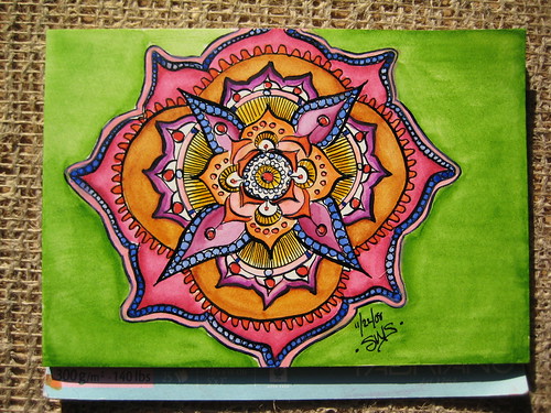 Watercolor and India Ink Mandala