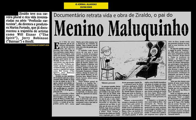 "Menino Maluquinho" - O Jornal Alagoas - 20/06/2003