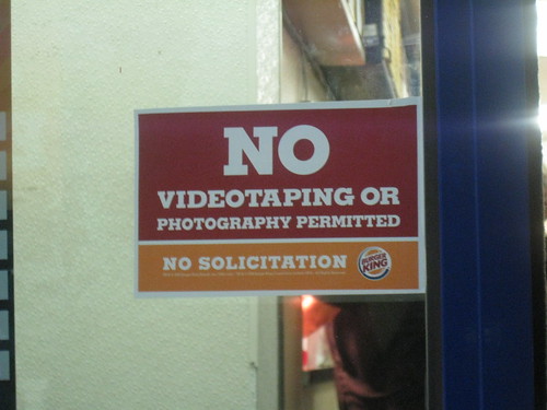 No Photography in the Burger King Drive Thru
