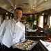 Wagons Lits carriage now a piano bar - steward offers canapés