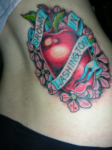 apple blossom side tattoo Only took two hours