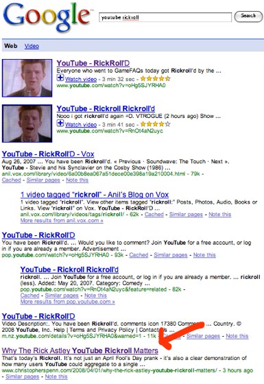 youtube rickroll - Google Search