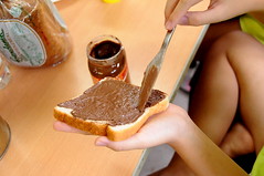 Hazelnut Chocolate Spread and Wholesome Bread for Breakfast