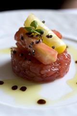 Heirloom Tomatoes with Big Eye Tuna and Olio Verde