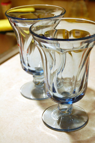 blue glassware
