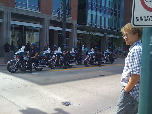 Motorcycle police at the DNC
