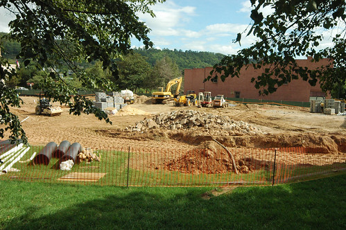 Pack Square Park construction, September 2008
