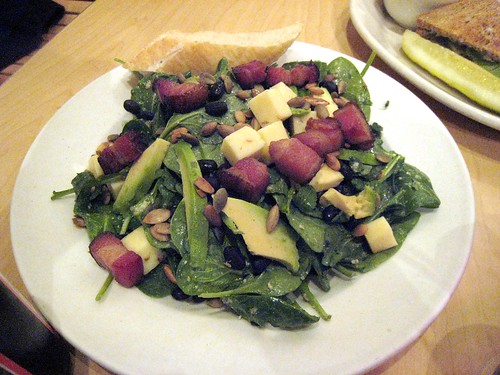 Birchwood Cafe Spinach, Arugula, and Black Bean Salad