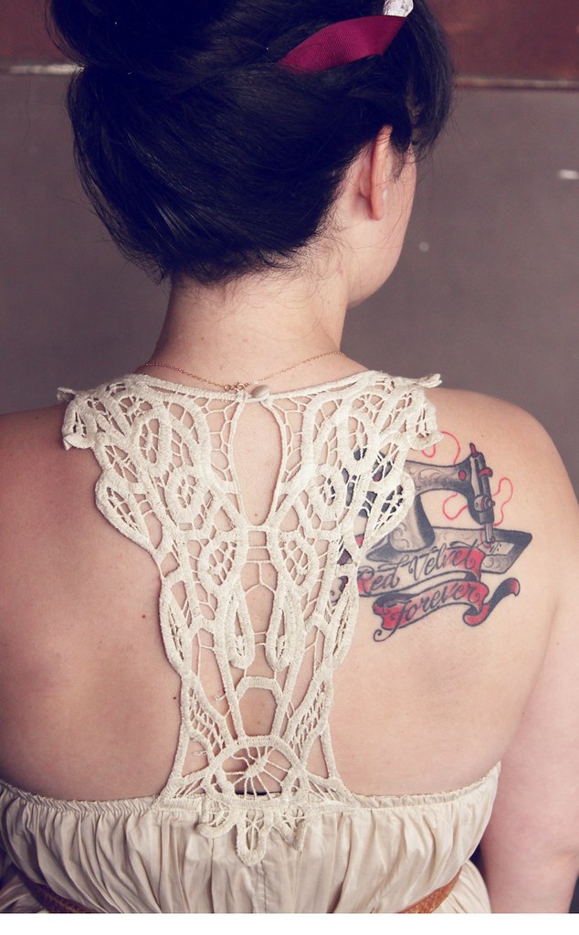 Dress Back Detail and Tattoo