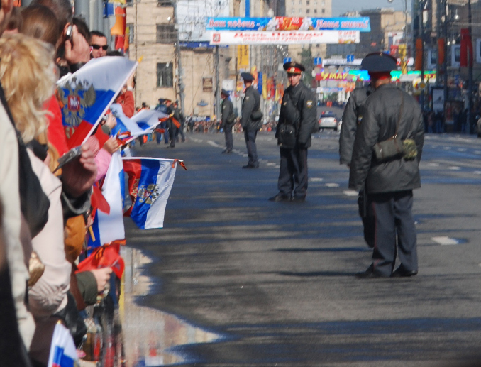 Militiamen on Tverskaya Street